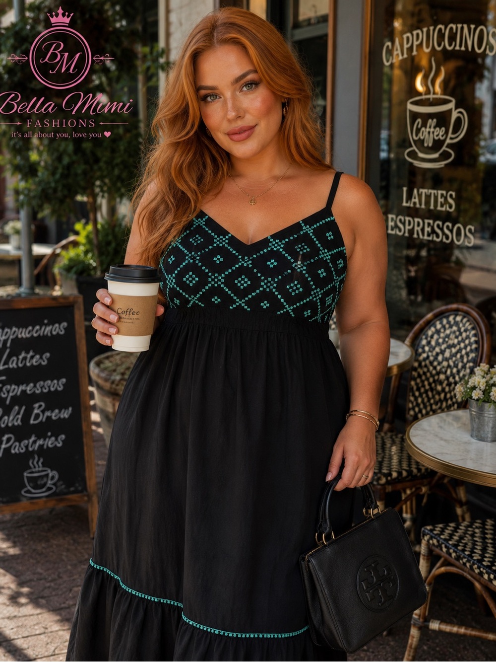 Black Maxi Dress with Teal Embroidered Bodice size 0X  💚🖤💚  BRB SL 6